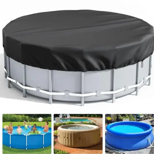 Imagen 1 del producto Cubiertas solares redondas para piscina, piezas de repuesto plegables a prueba de polvo, Protector de manta, accesorios para jacuzzi al aire libre, 6/8/10/12 pies