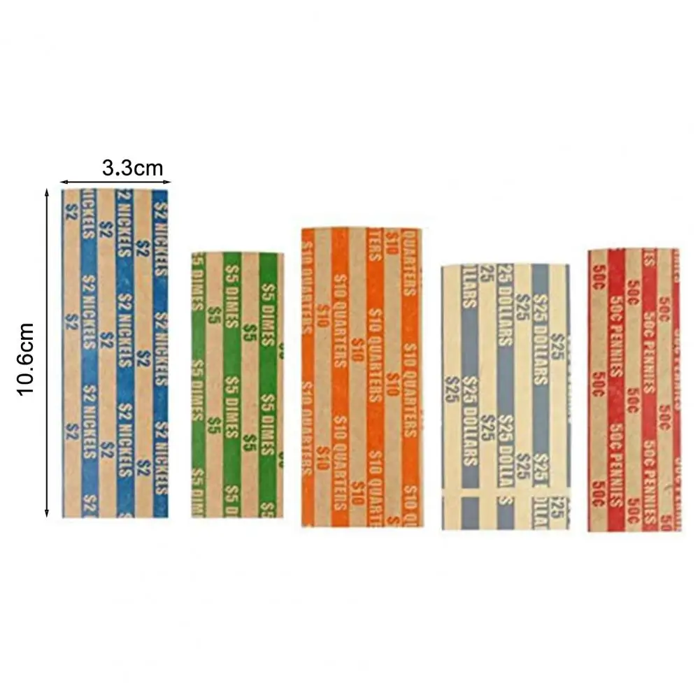 Papel de piezas para envolver monedas, envoltorio a rayas del alfabeto, impreso, para bancos y supermercados, 300