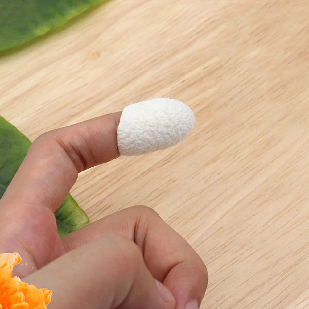 

30 Pcs Finger Cot Cleaning Supply Cleansing Face Silkworm Ball Cleaner Spong Scrub Natural Cleanser White