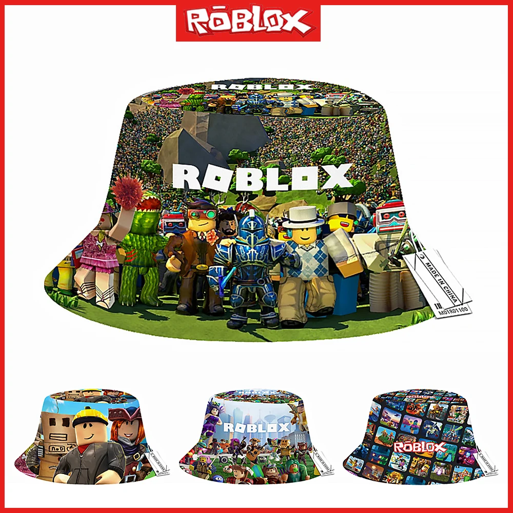 

2023 Roblox Virtual World Cartoon Anime Printing Leisure Fisherman Hat Basin Hat Men and Women Outdoor Sunshade Hat Holiday Gift