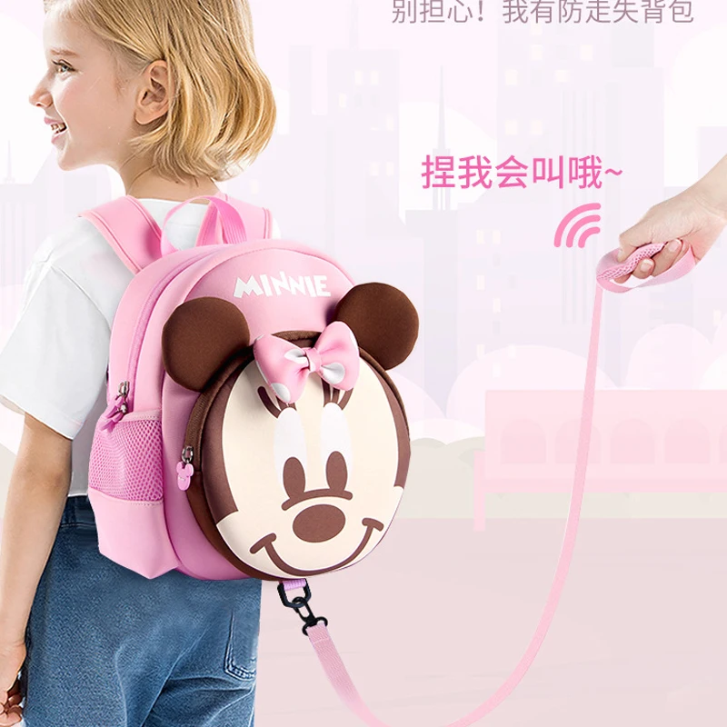 Disney Cute Modeling Mickey Schoolbag Kindergarten Schoolbag 3-5 Years Old Children\'s Backpacks Girls Cute Anti-lost Backpacks.