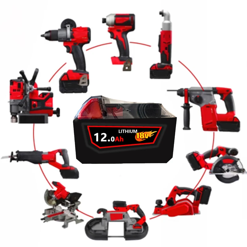 2026 ميلووكي بطارية 18 فولت M18-HB3 بطارية عالية الطاقة 12AH ، شاحن ميلووكي M12-18FC الأصلي 48-11-1815