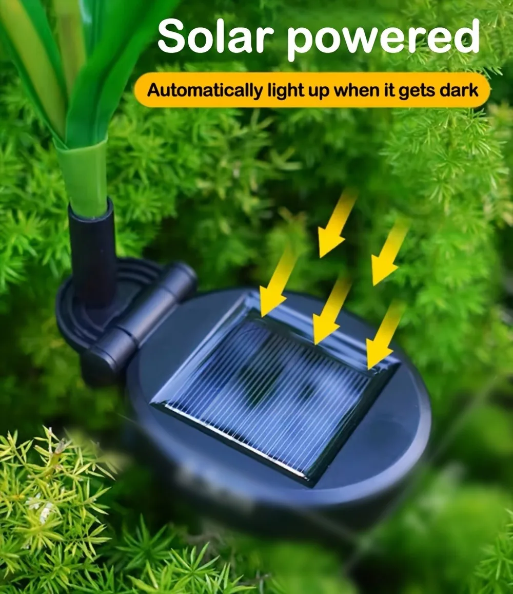 1pc Solar Garden Dandelion Light, Outdoor LED Solar Dandelion Lights, Decoration Light For Lawn, Balcony, Patio & Garden