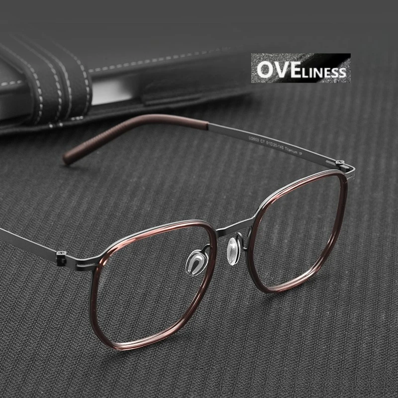 

Fashionable Comfortable Glasses frame Men Women Luxury Titanium Acetate Fiber square Eyeglasses Frames Prescription eyewear