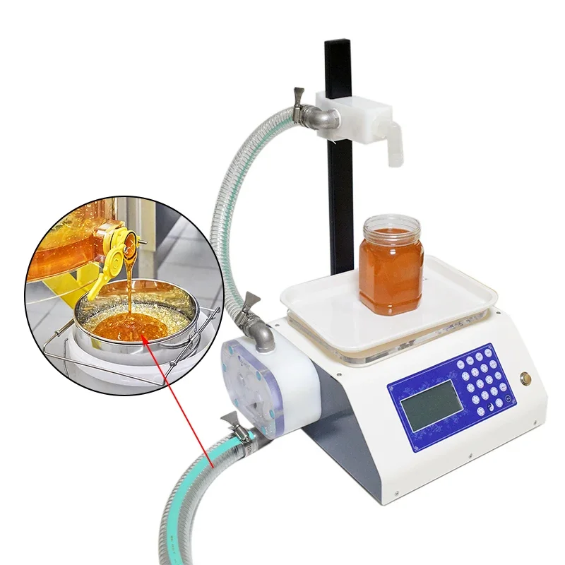 Honey Filling Machine Dual Work Mode Automatic and Manual Weighing 100g~5000g Filling Scale Honey Viscous Paste Honey Machine