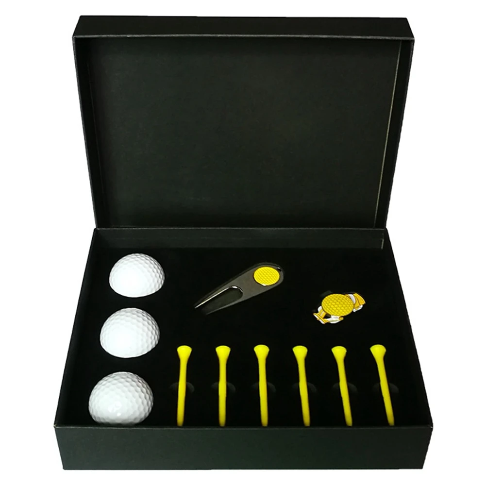 

Golf Gift Box Set Golf Green Ball Fork Hat Clip Set Golf Holiday Gifts for Relatives and