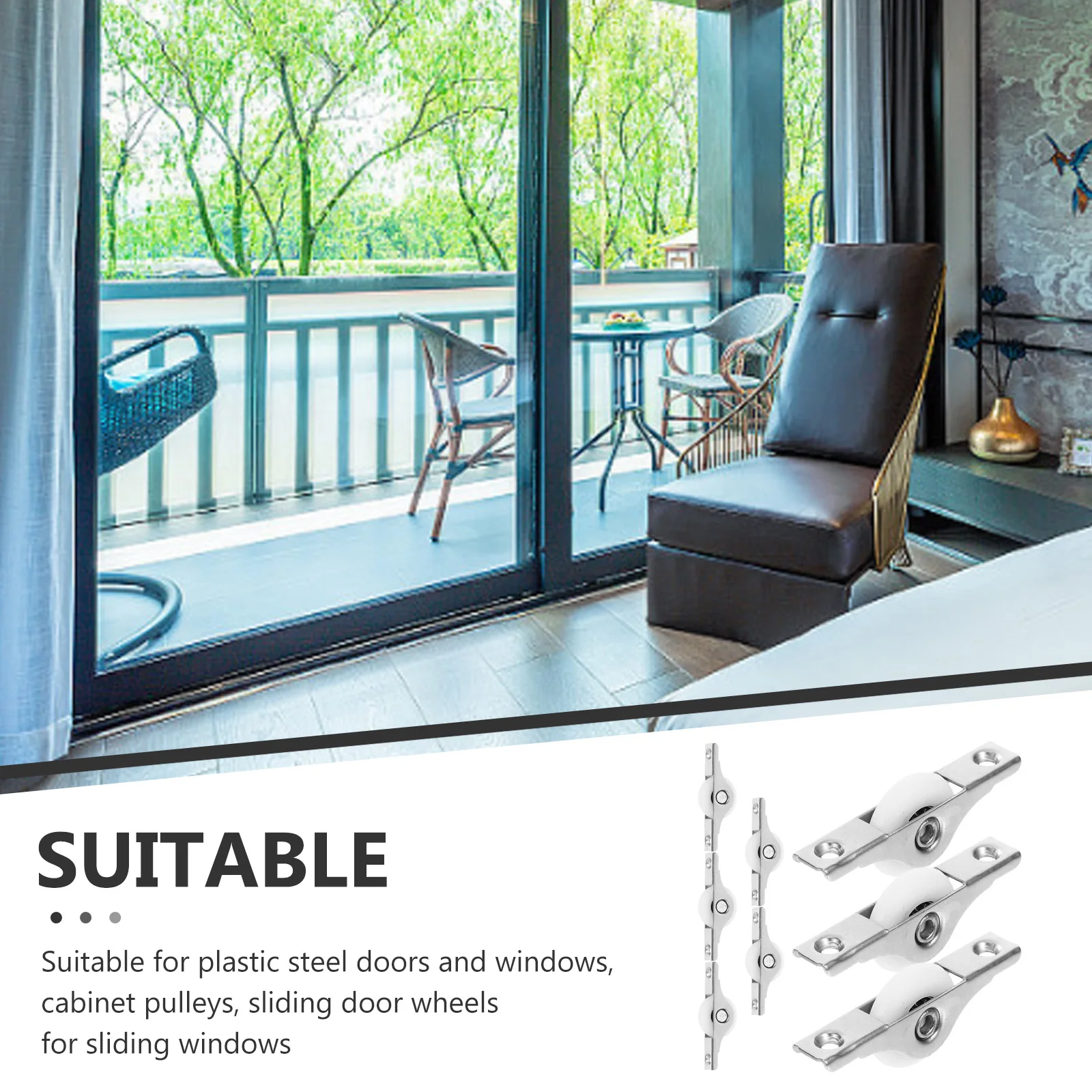 

8Pcs Sliding Door Pulley Wheel Heavy Duty Replacement Track Roller for Sliding Gate Window Screen Door Pulley Window Rollers