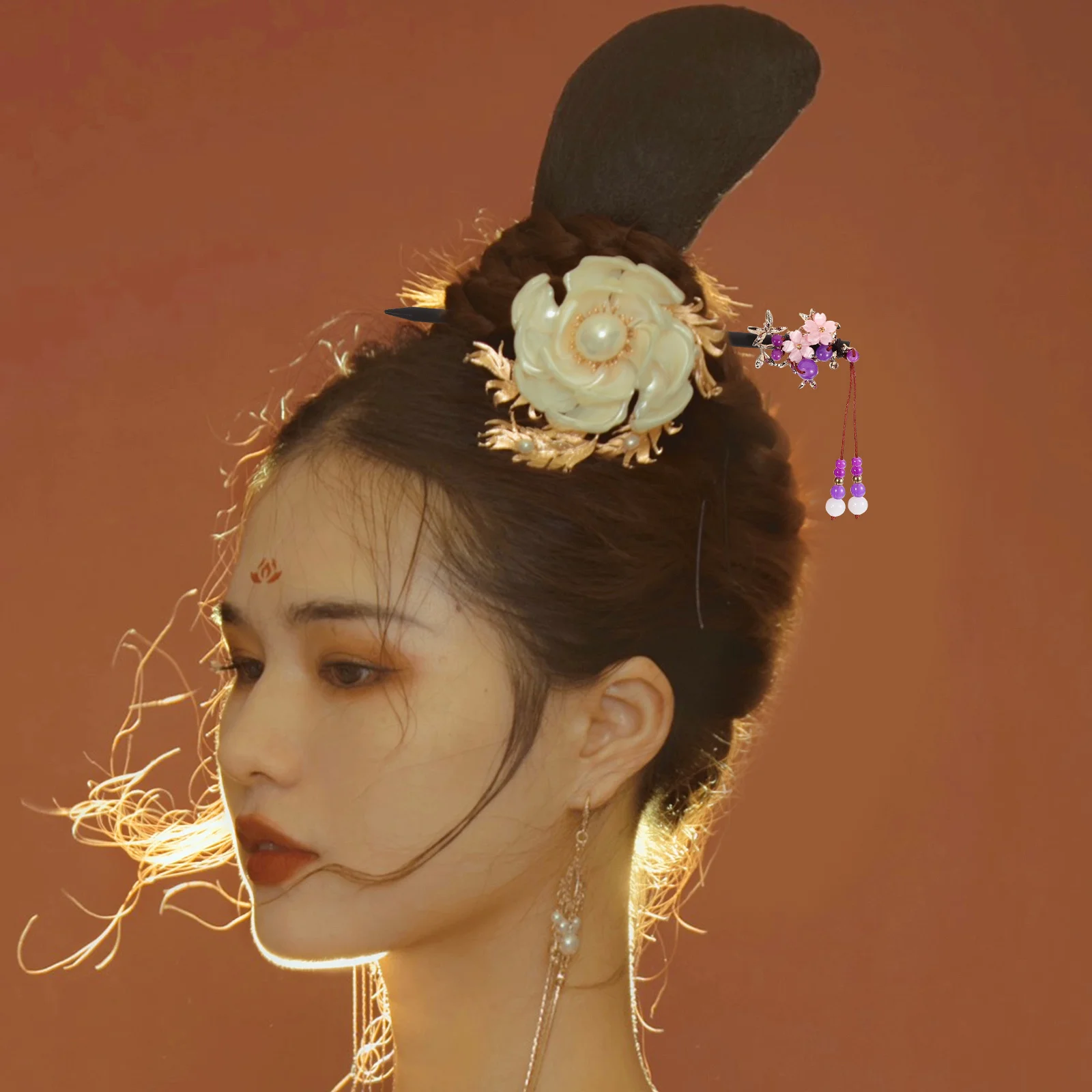 1 قطعة دبوس عصا خشبية خمر للنساء العصور القديمة غطاء الرأس إكسسوارات الشعر كعكة دبوس الشعر للنساء صانع كليب أداة تصفيف الشعر #3