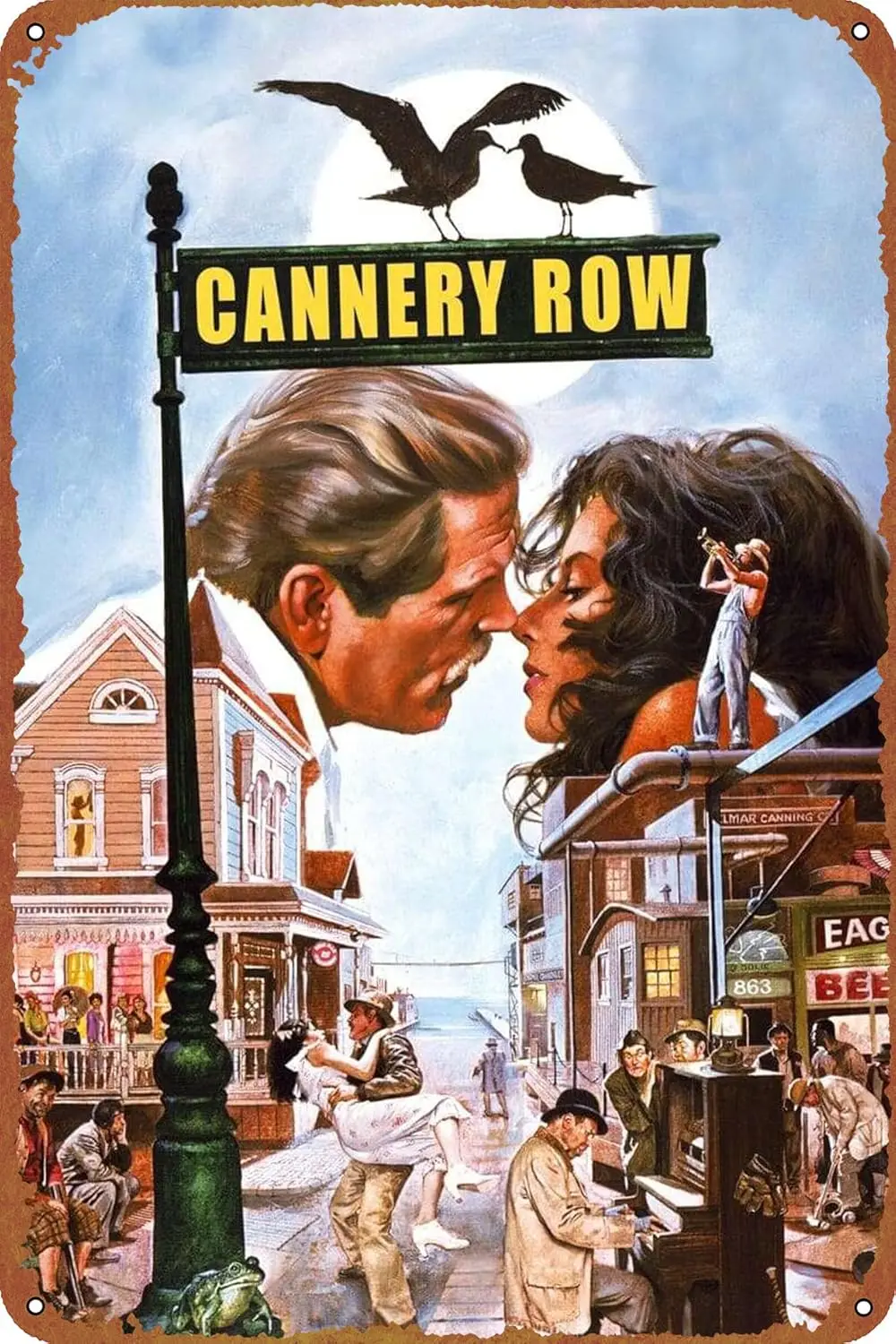 Cannery Row Movie Poster Vintage Look Tin Metal Sign Wall Decoration 8x12 Inches