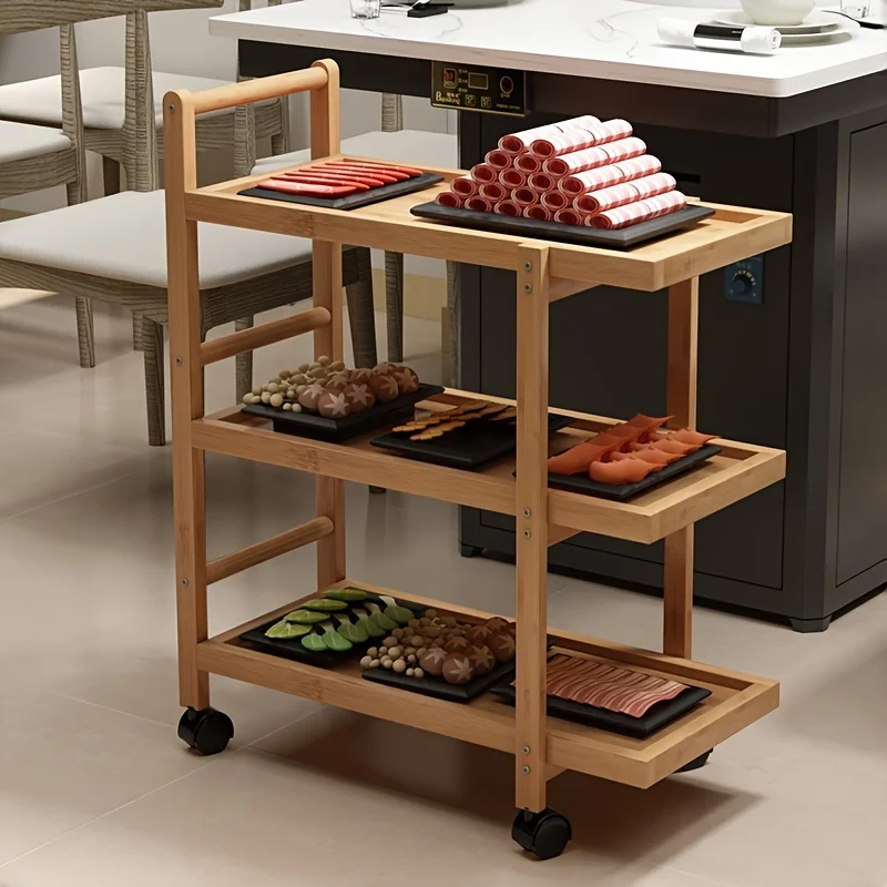 Commercial Kitchen & Hot Pot Serving Cart W/ Locking Wheels | Restaurant, Home