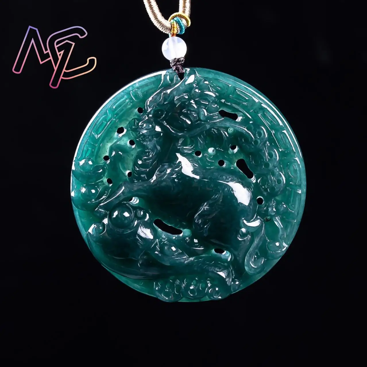 Myanmar Jadeite Dragon Pendant Necklace Vintage Real Jade Accessories Fashion Luxury Talismans Natural Jewelry Carved Amulet