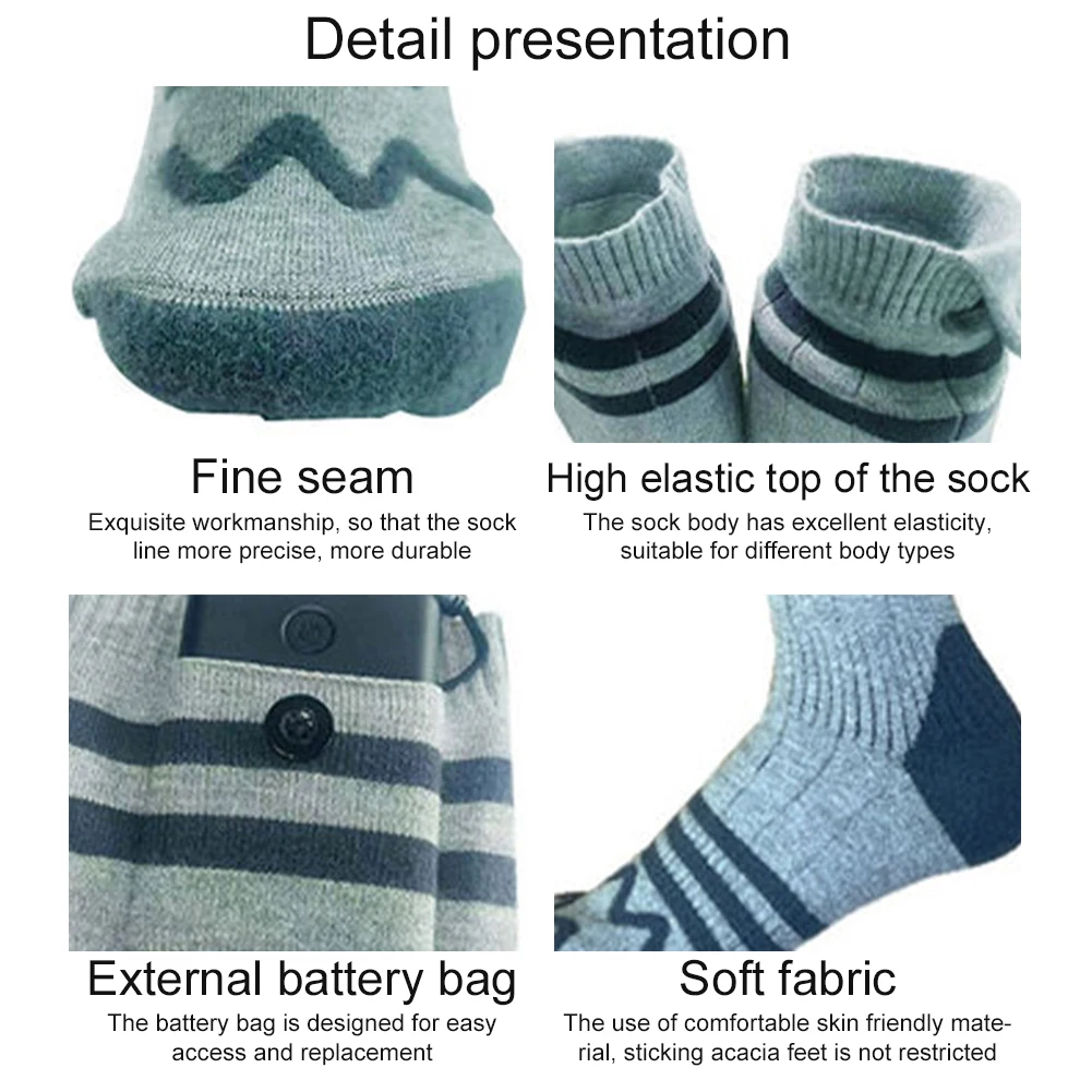 

Heated Socks Washable Winter Thermal Socks Outdoor Skiing Foot Warmer Heating Socks for Men and Women