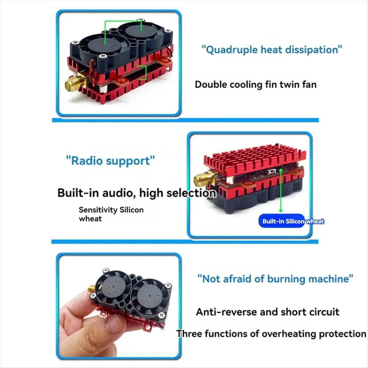 

Новый видеопередатчик Factory-5W 5.8G VTX 5000 мВт 48 каналов FPV с охлаждающим вентилятором 2S-6S для FPV-дронов дальнего радиуса действия