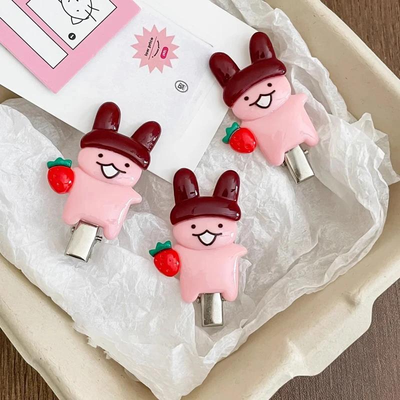 2pcs Cute Cartoon Rabbit Hair Side Clip Bunny Bangs Edge Hairpins Girls Sweet Hair Styling Tools Decoration Tools Gifts