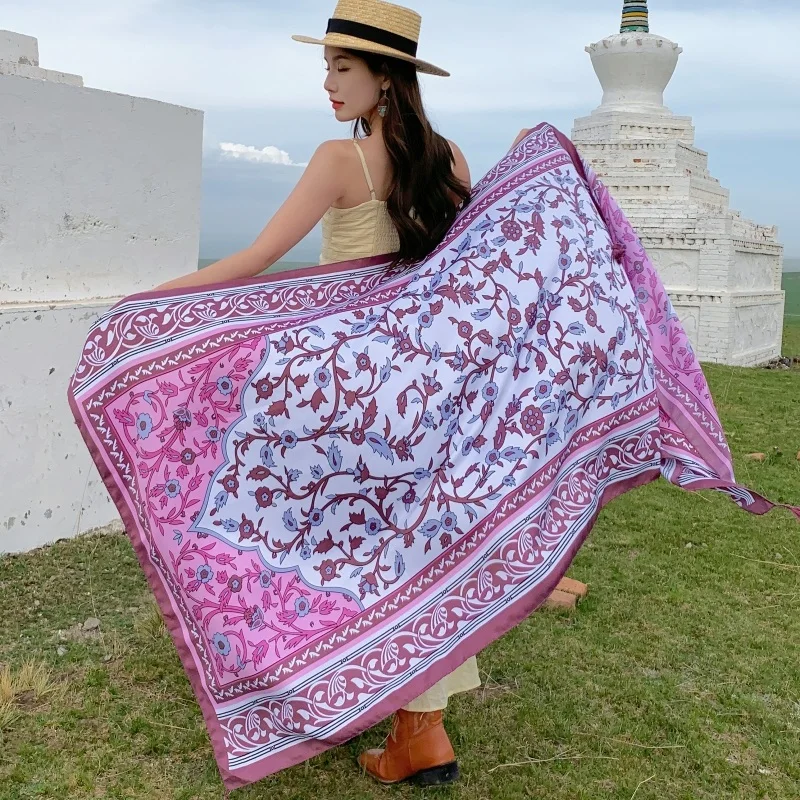 17 Styles 90x180cm Travel Beach Sunscreen Scarve Bikini Large Shawl Sarong Wrap Scarf Women Brazilian Swimsuit Bathing Cover-ups