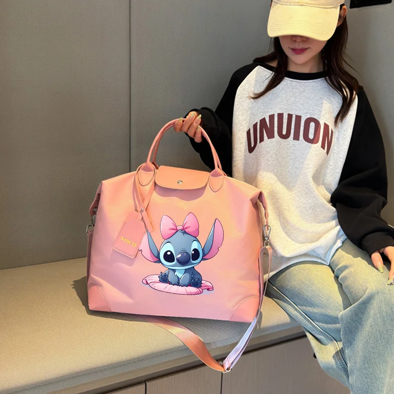 Stitch Disney Travel Tote Portable Lightweight Waterproof Large Capacity Leisure Gym Bag Anime Women Fashion Shoulder Bag Gift