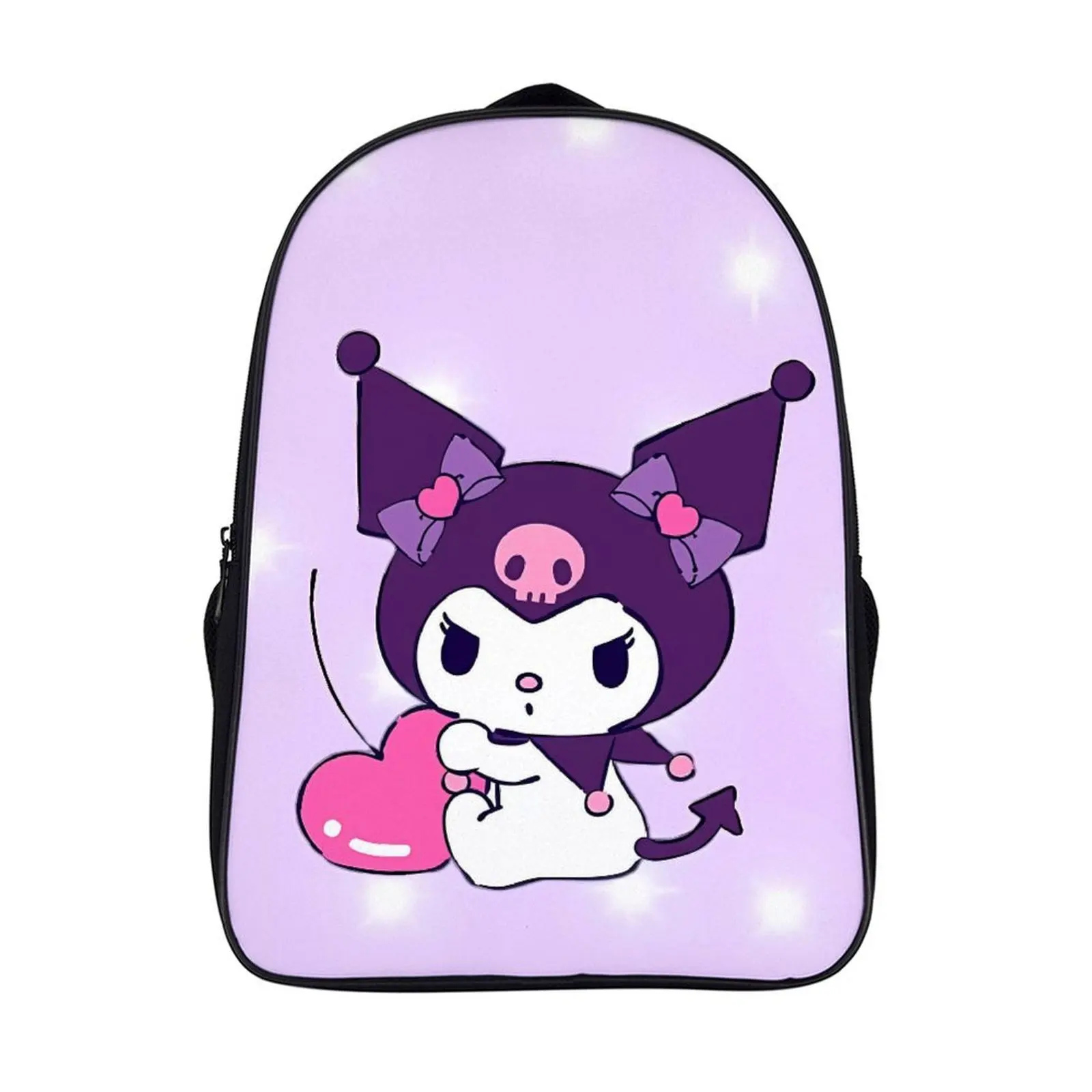 

Модный студенческий рюкзак с мультипликационным принтом Sanrio Kuromi школьная сумка 16 дюймов 2 отделения