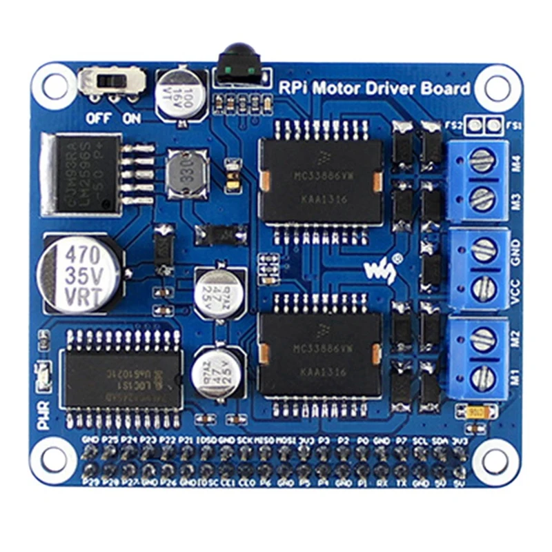 Waveshare For Raspberry Pi Rpi Motor Driver Board MC33886 Drives Expansion Board For Raspberry Pi