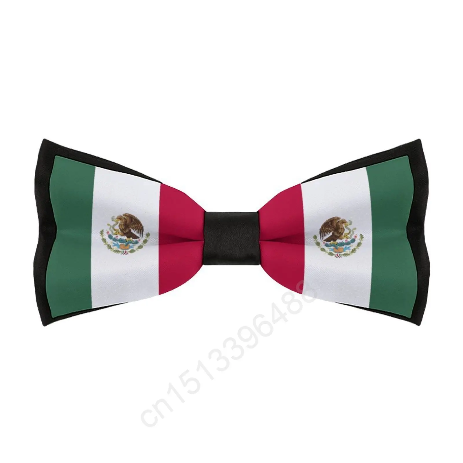 

New Polyester Mexico Flag Bowtie for Men Fashion Casual Men's Bow Ties Cravat Neckwear For Wedding Party Suits Tie