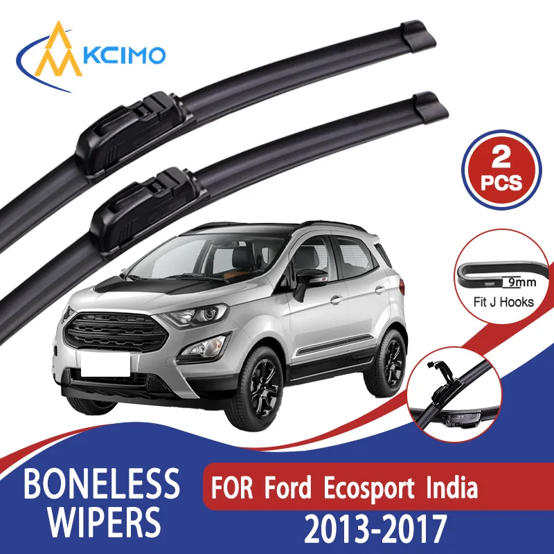 

For Ford Ecosport India 2013-2017 Car Wiper U-type Soft Rubber Boneless Wiper HD Quiet Durable Automotive Wiper 22"+16"