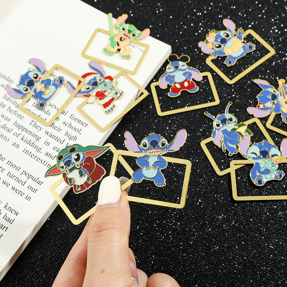 Disney Stitch Creative Metal Bookmark Book Page Clips for Women Men Kid Cartoon Fans Reading Supplies Collection Brass Book Mark