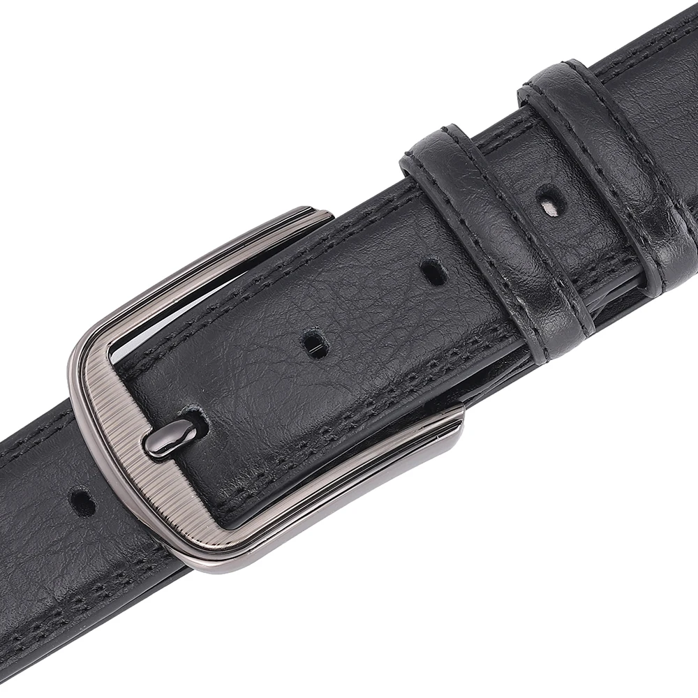Herren-Gürtel aus Rindsleder mit Dornschließe, Modischer Vielseitiger Gürtel, Reiner Ledergürtel mit Löchern, Neu in Mehreren Farben: Rot, Blau, Schwarz, Braun, Gelb – Detail 10