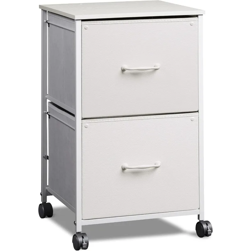 

Filing Cabinet 2 Drawer Mobile Printer Stand for Home Office, Rolling Fabric Vertical File Cabinet, Fits A4 or Letter Size