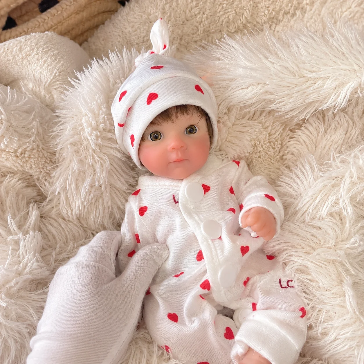 8 Inch Bettie Full Body Silicone Reborn Doll Realistic Rooted Hair Design Hand-Painted Waterproof Collectible Art Ornament