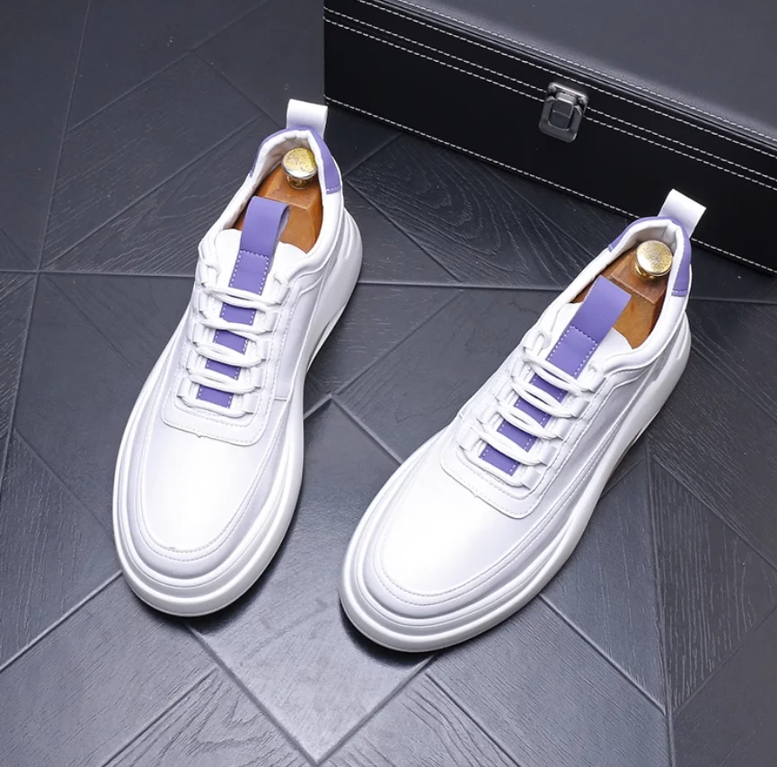 

Men's Casual Sport Shoes 2025 Autumn New Style Trendy Versatile Breathable Lightweight Thick Bottom White Sneakers