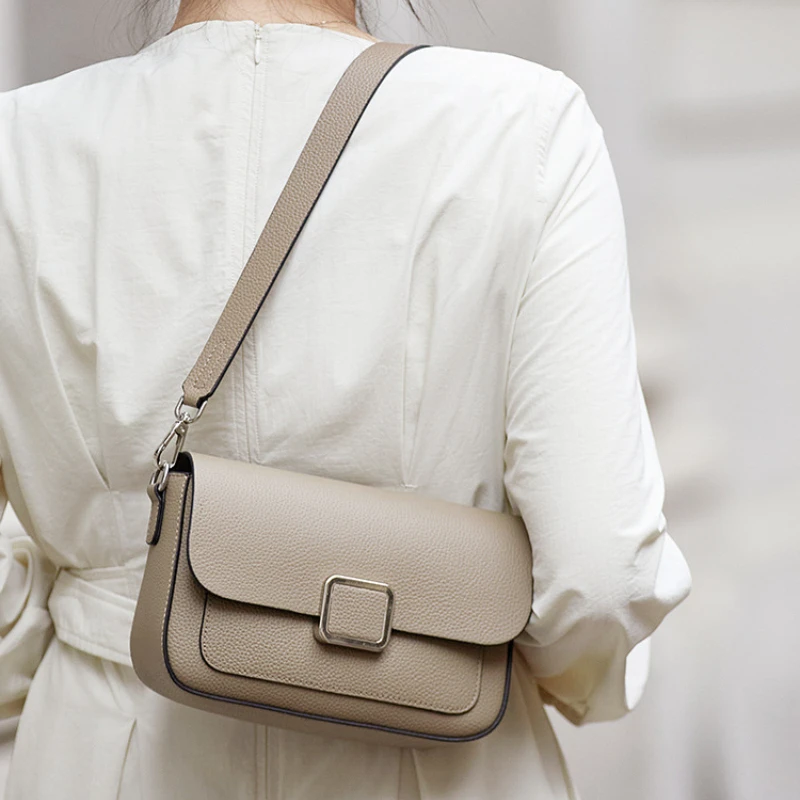 

Роскошная женская квадратная сумка из натуральной кожи, мягкая кожаная сумка-багет из воловьей кожи, стильная женская сумка через плечо на одно плечо