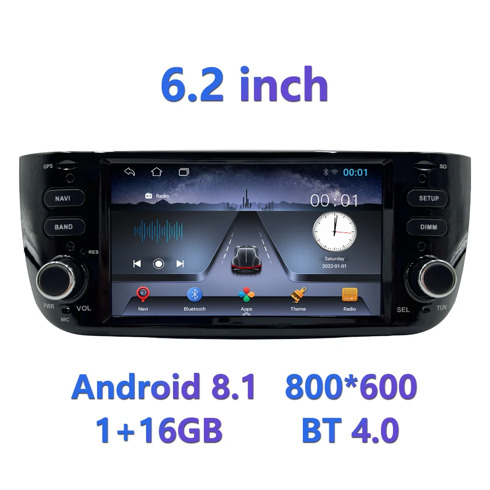 Navihua 6.2 inch Android Car Radio Automotive DVD Player GPS Navigation Head Unit Multimedia Auto Monitor for Fiat Grande Punto