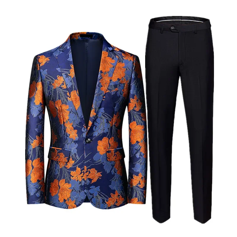 Luxury Brand Tuxedo 2 Piece, Wedding Party Blazer and Pants, Slim Fit Men\'s Suits Asian Size M-6XL, Jaqueta + Pantalones