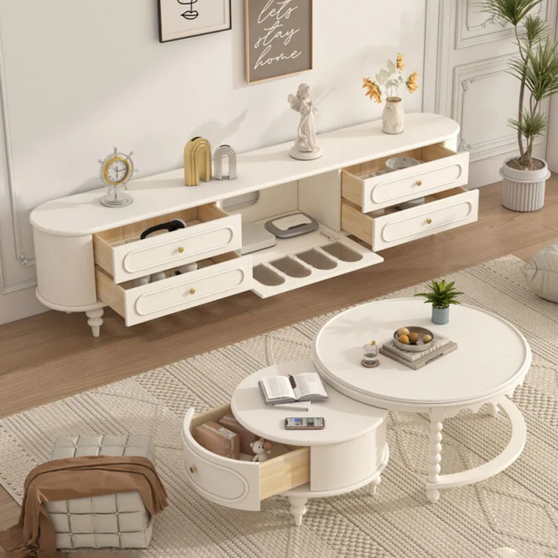 Style Living Room Tv Living Room Furniture Creative Storage Tv Brackets Space Saving Vintage Premium Aesthetic Tv Stands