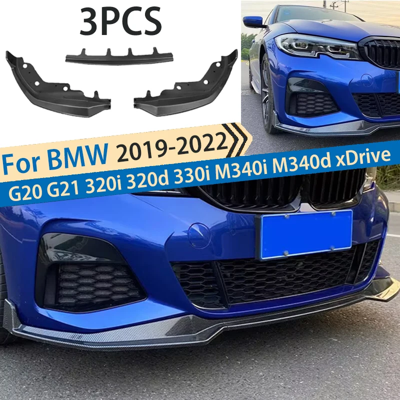 

Car Front Bumper Splitter Spoiler Lip Diffuser For BMW G20 G21 320i 320d 330i M340i M340d xDrive 2019-2022 Trim Auto Accessories
