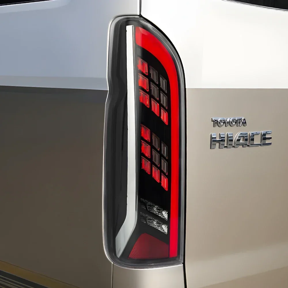 Conjunto de luz trasera de coche modificado para Toyota Hiace 2005-2018 actualización Auto LED lámpara trasera de parpadeo dinámico accesorios de gran oferta