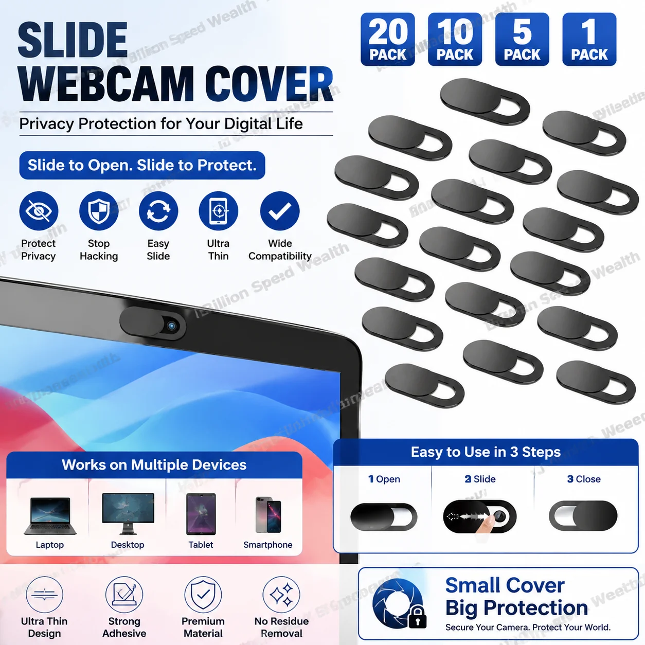 20/10/5/1pcs Sliding Webcam Cover Laptop Camera Cover Slider Phone Antispy For iPad PC Macbook Tablet Lenses Privacy Sticker