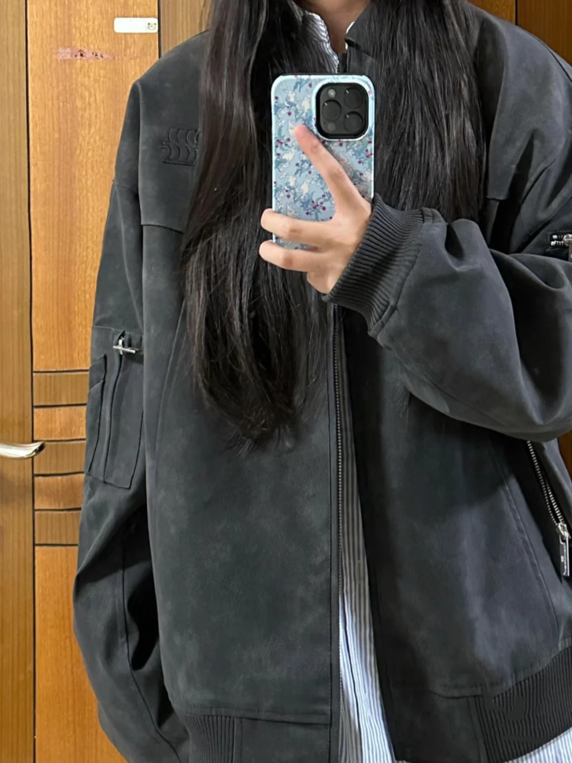 

Women'S Demi-Season jackets Chic Red Soft Woman'S Washed Vintage Stand Collar Gradient Style Lightweight Padded Color Quality