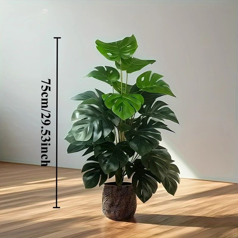 Künstliche Monstera-Palme, realistische grüne Kunstpflanze für Zuhause, Büro, Hochzeit, Weihnachten, ohne Blumentöpfe