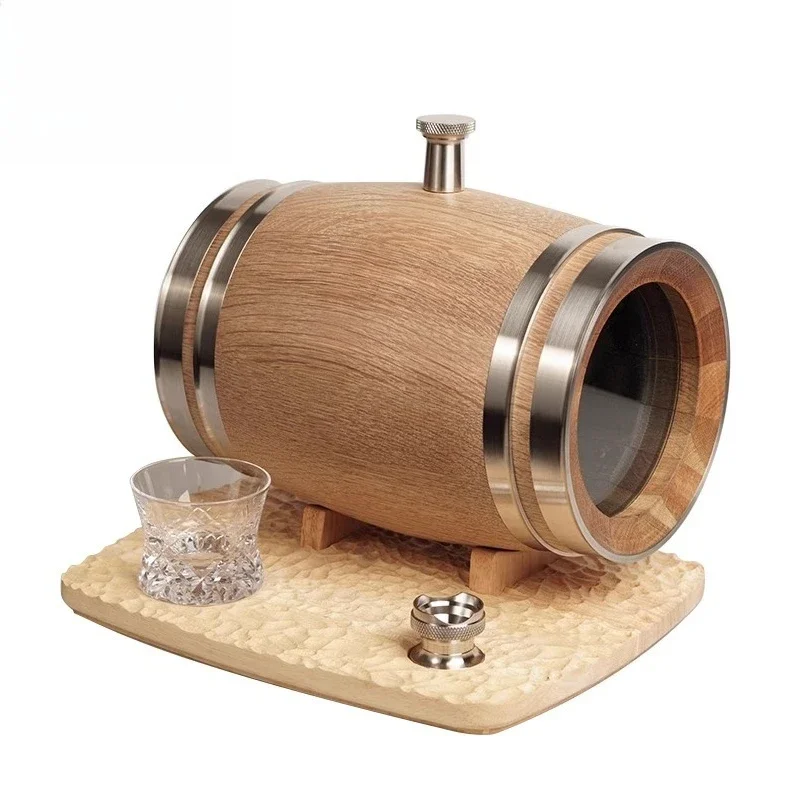 3L American White Oak Visual Cask Self-brewed Household Small Wine Cask Gift Box Set