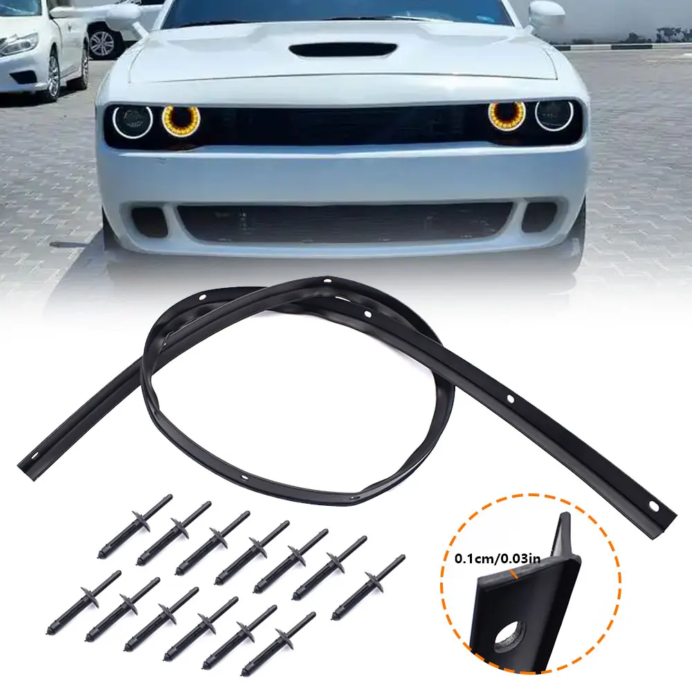 

Front Fascia Bumper Hood Seal Waterproof With Rivets For Dodge Challenger 2008-2021 68051392AB 68051392AA Modification Accessory