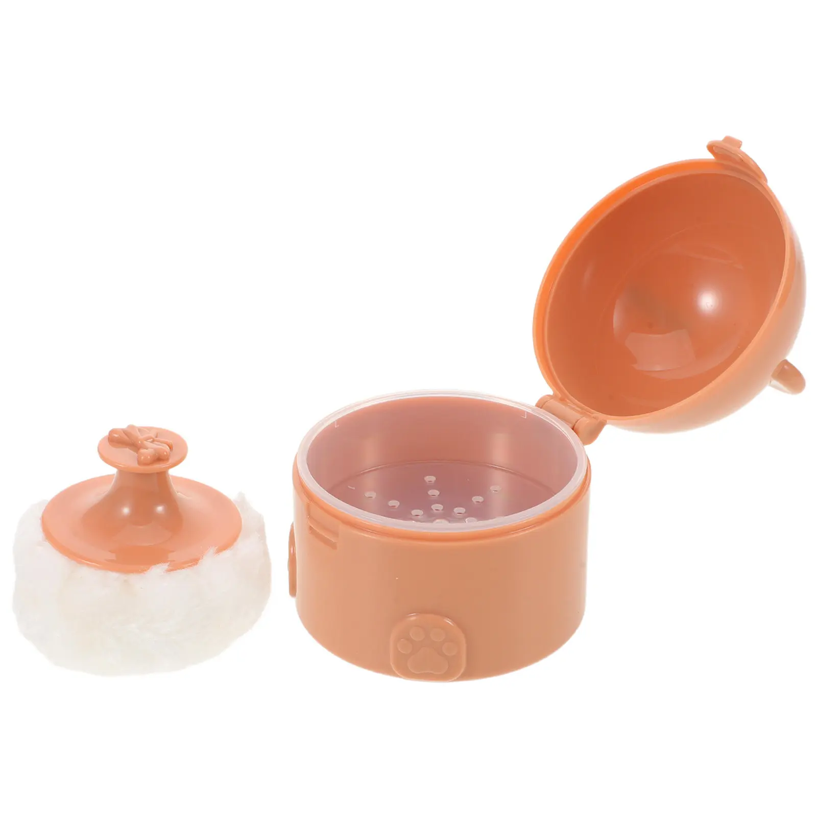 

Bear Shaped Box 50G Double Layer Dusting Powder Holder For Baby Travel Portable Refillable Plastic Puff Container Body Powder