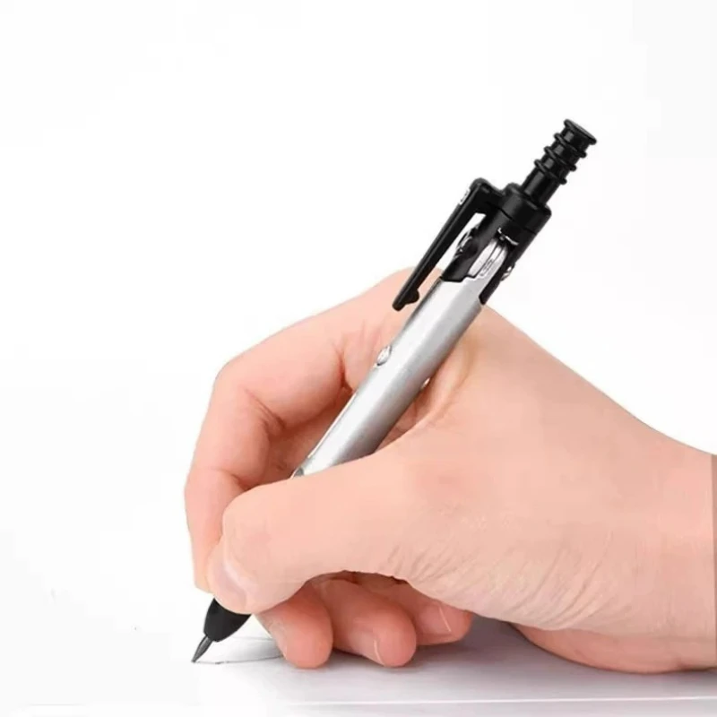 HAIWEN Pen-shaped Compass Retractable Needle Safety Anti-puncture Multifunctional Pen Clip Design Mechanical Pencil 2-in-1