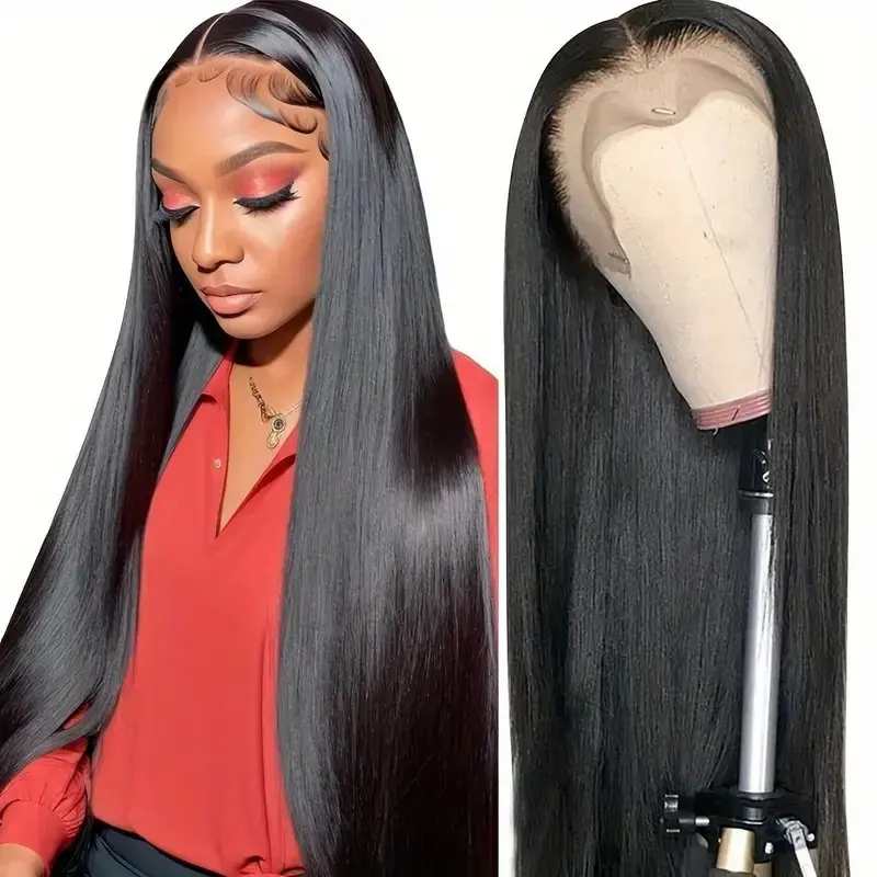 Rosabeauty 13x6 Straight Lace Front Wigs Human Hair 13X4 Frontal 5X5 Glueless Closure Wigs 250% For Women