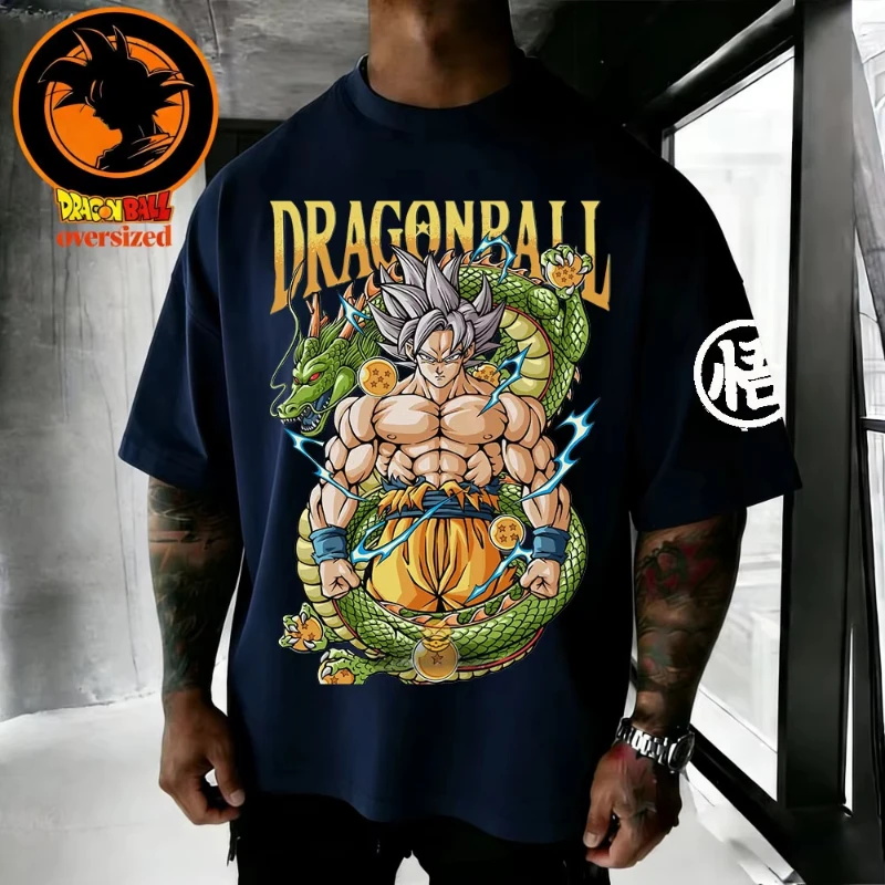 

2026 Summer Dragon Ball Goku Ultra Instinct Retro High-quality Cotton Men's Oversized T-shirt Family Unisex Children's Casual