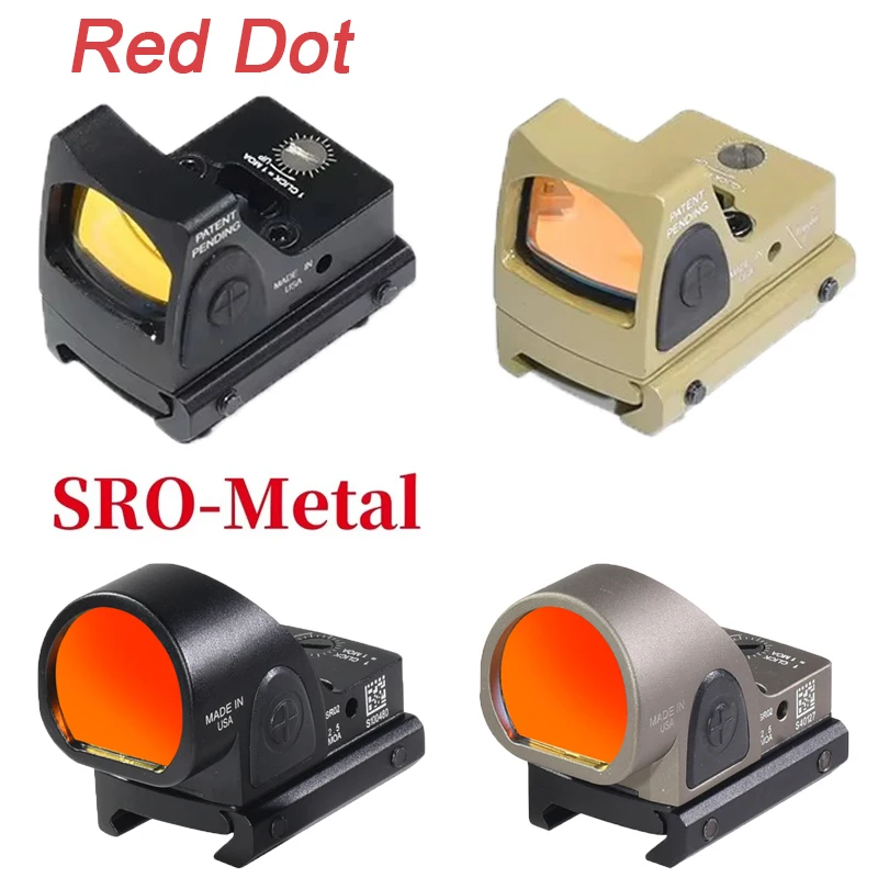 Tactical Mini HD MRO SRO Red Dot Optics Holographic Reflex Sight Hunting Rifle Scope Airsoft Accessoires Fit 20mm Rail Mount