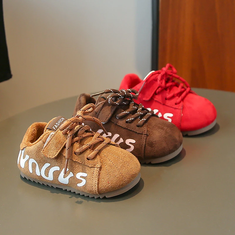 

Детская спортивная обувь, замшевая теплая универсальная детская повседневная обувь на липучке, новинка зимы 209, модная обувь для мальчиков и девочек, модная удобная обувь
