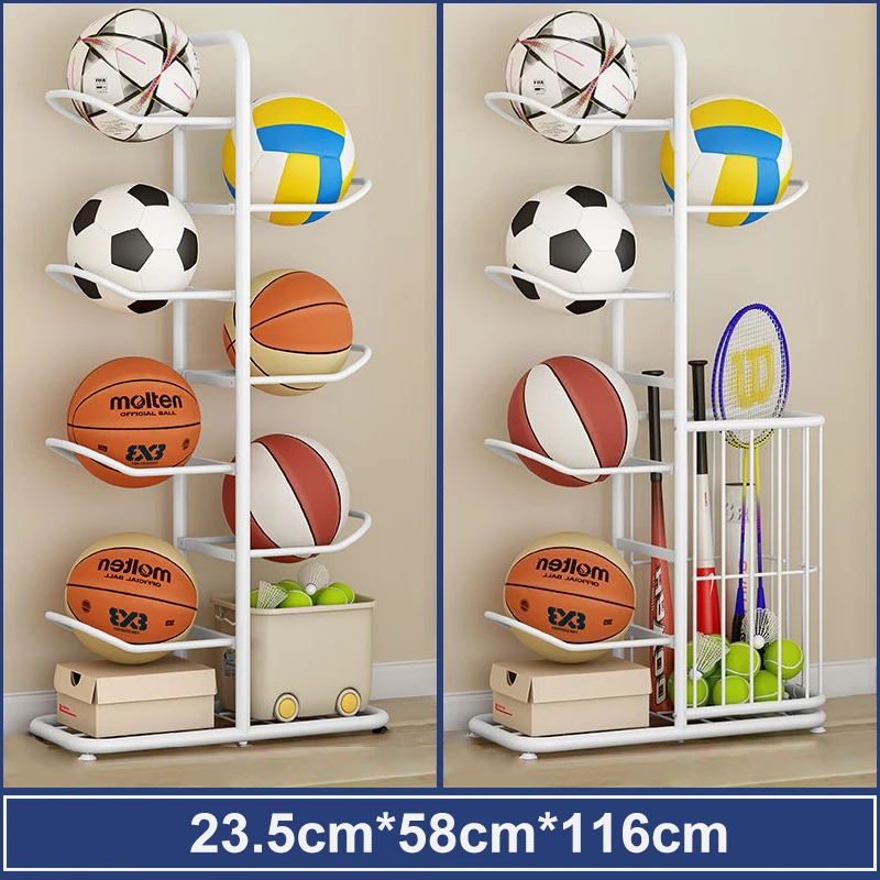 ชั้นวางอุปกรณ์ออกกำลังกายในบ้าน - ชั้นวางอุปกรณ์กีฬาสำหรับฟุตบอล บาสเกตบอล วอลเลย์บอล และลูกเทนนิส
