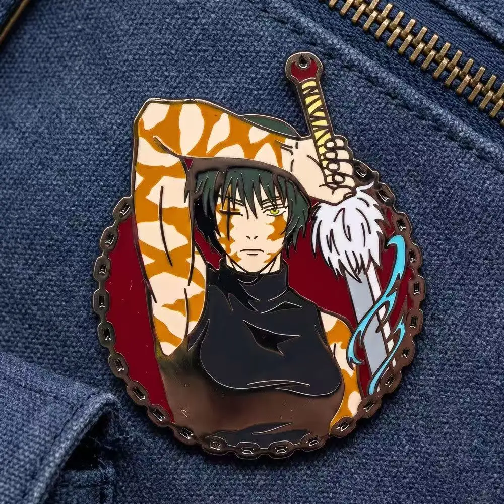 Jujutsu Kaisen, Maki Zenin, JJK, pin de esmalte con motivos de anime, colgante, broche de metal, accesorio para mochilas y bolsos, artículo de colección, regalo.