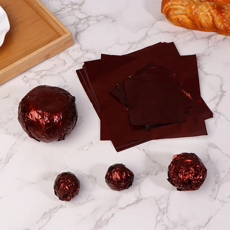 100 قطعة من ورق تغليف رقائق الألومنيوم والقهوة ورق تغليف الشوكولاتة وحفلات الزفاف وحفلات الزفاف وتغليف الحلوى