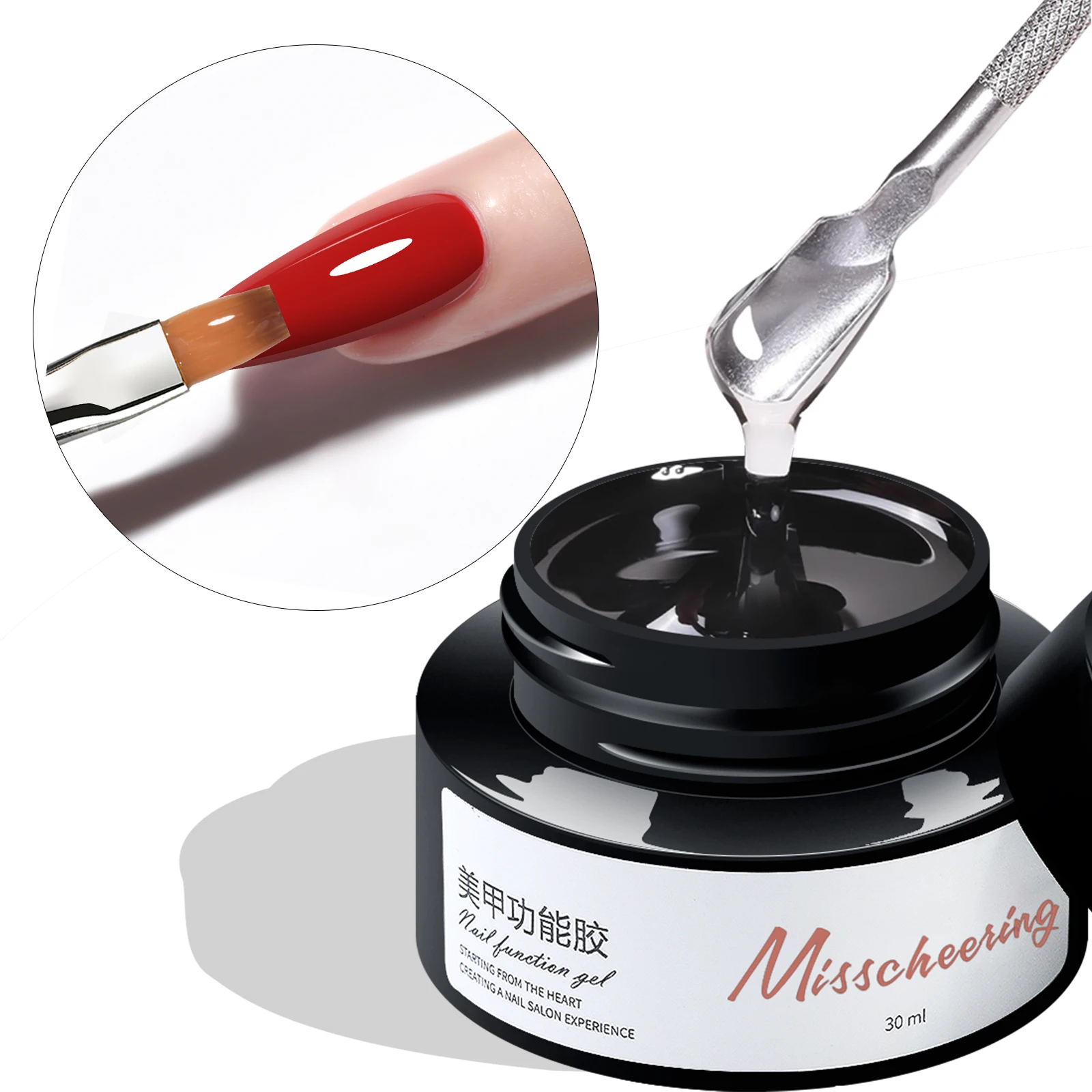 30ml / słoik Przezroczysty diamentowy żel do paznokci do wzmacniania żelu do przedłużania żelu bazowego / wierzchniego Soak Off UV LED Gel Nail